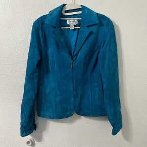 Live a little blue retro leather jacket